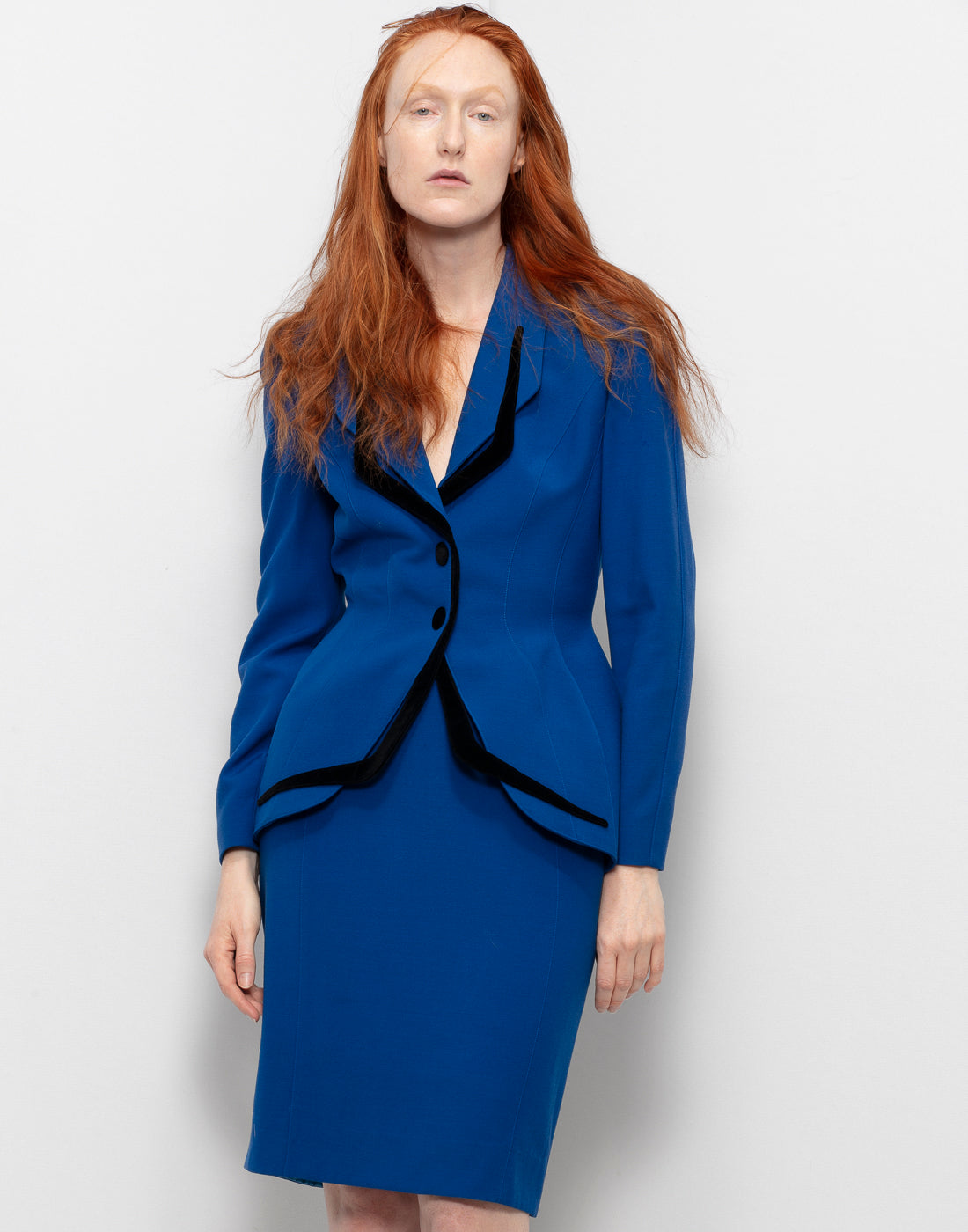 Stunning Thierry Mugler Skirt Suit In Cobalt Blue – Frida