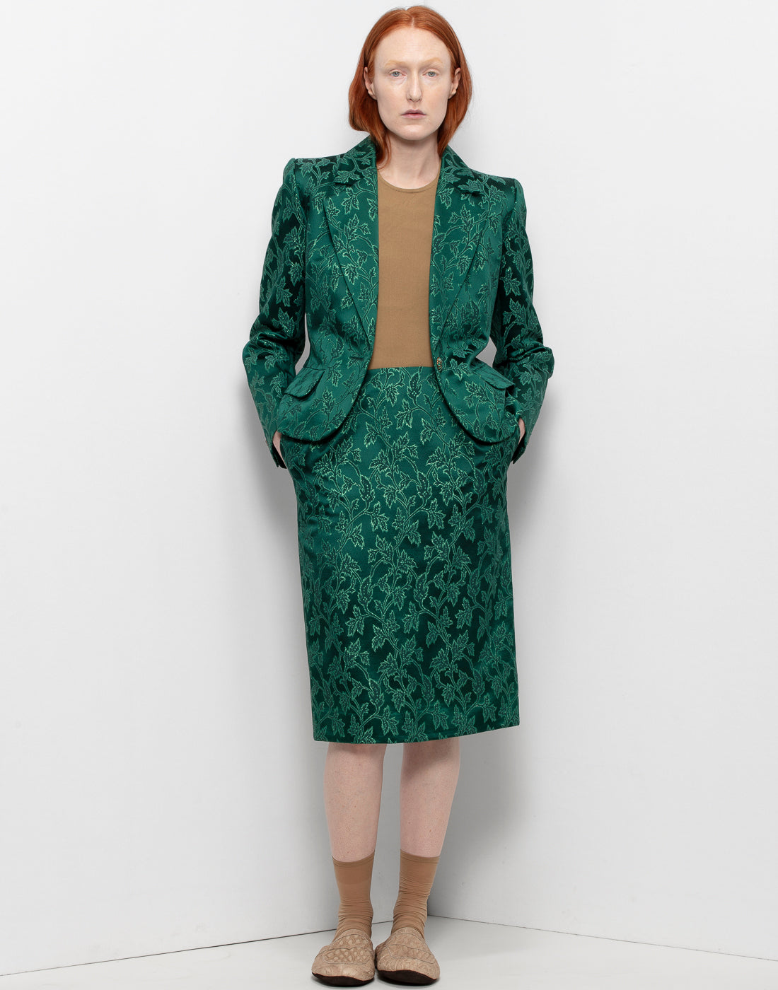 Beautiful YSL Rive Gauche Silk Skirt Suit In Forest Green – Frida