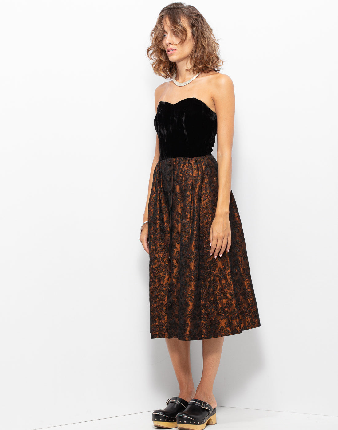 Sartorial Black Velvet Bustier Dress