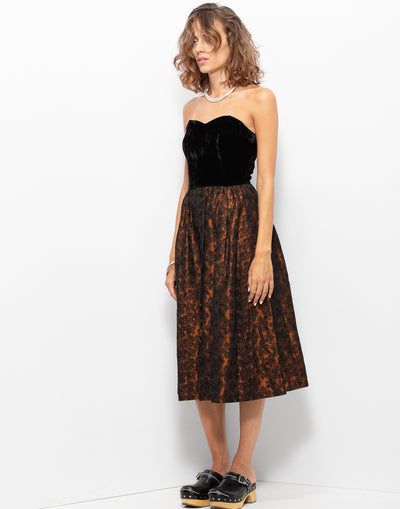 Sartorial Black Velvet Bustier Dress