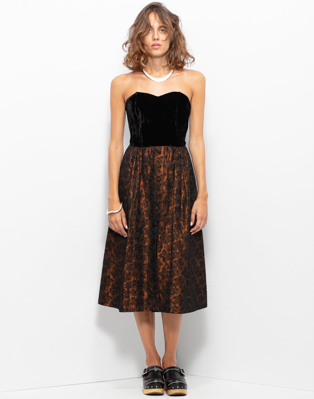 Sartorial Black Velvet Bustier Dress