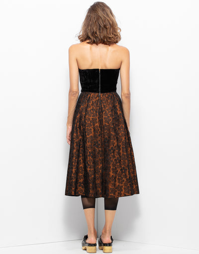 Sartorial Black Velvet Bustier Dress