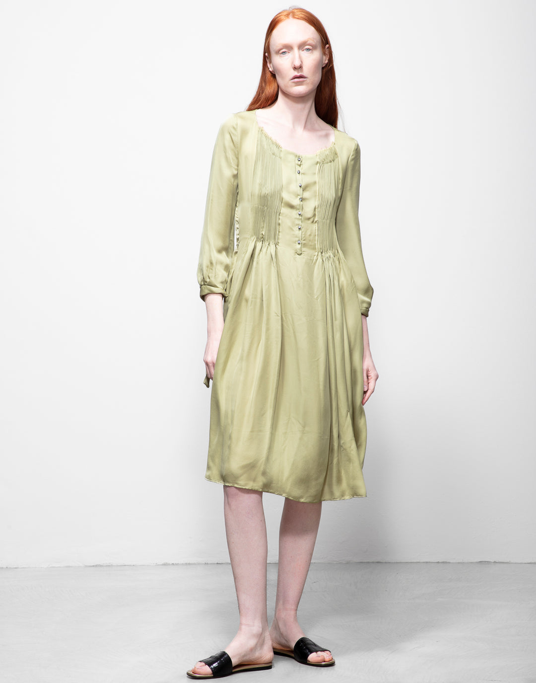 green bottega dress Cotton canvas shirt dress in green - Bottega Veneta