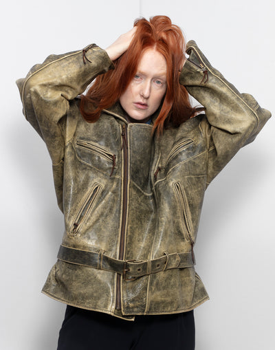 Coolest Unisex Bomber Leather Jacket
