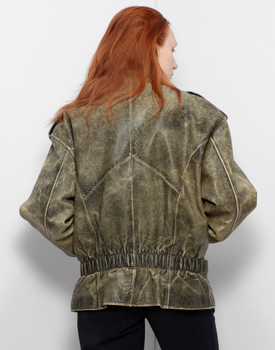 Coolest Unisex Bomber Leather Jacket