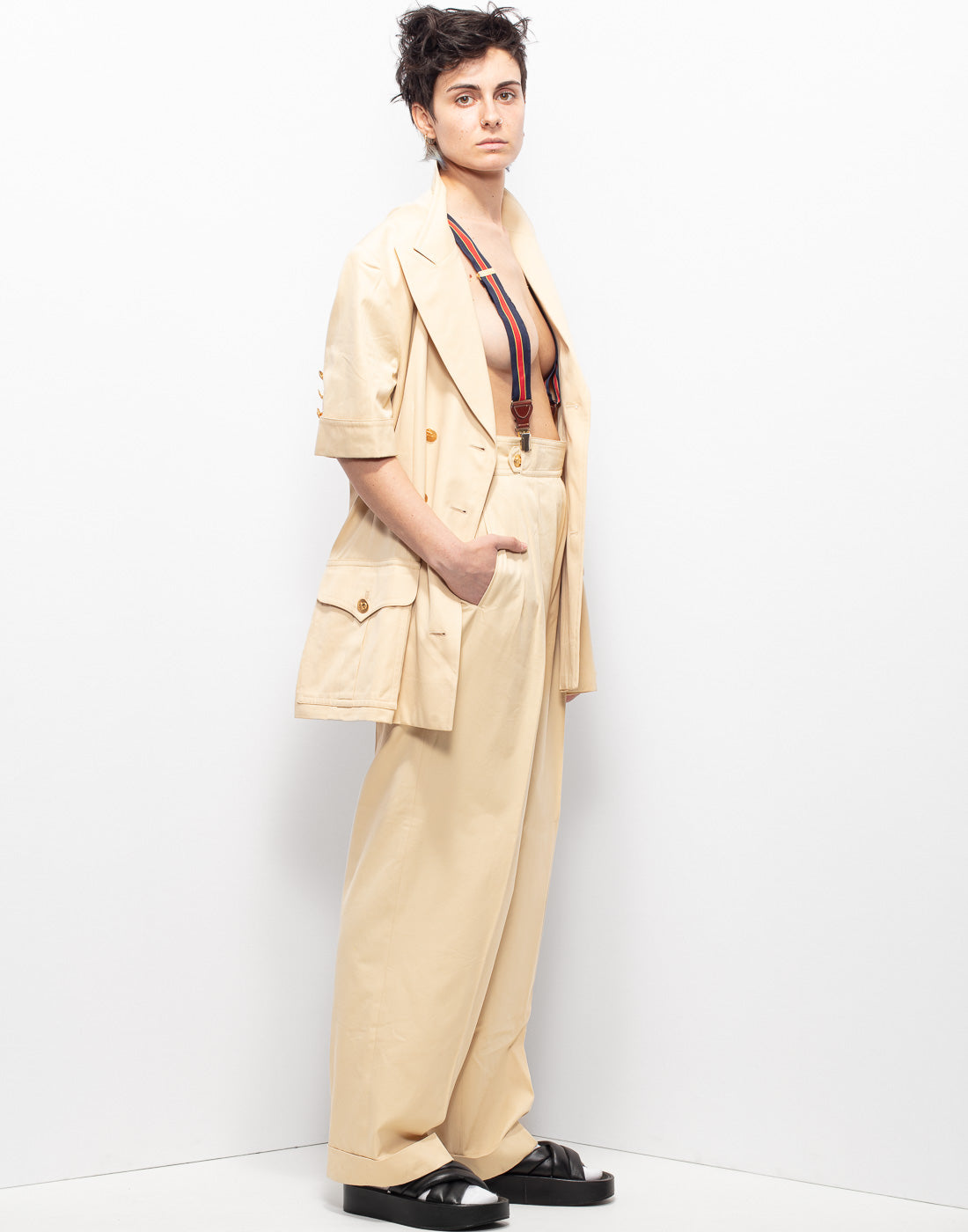 Beuatiful Escada double breast safari style suit