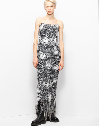 Gianfranco Ferrè Marbled Wool Corset Dress