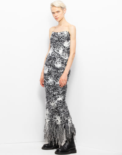 Gianfranco Ferrè Marbled Wool Corset Dress