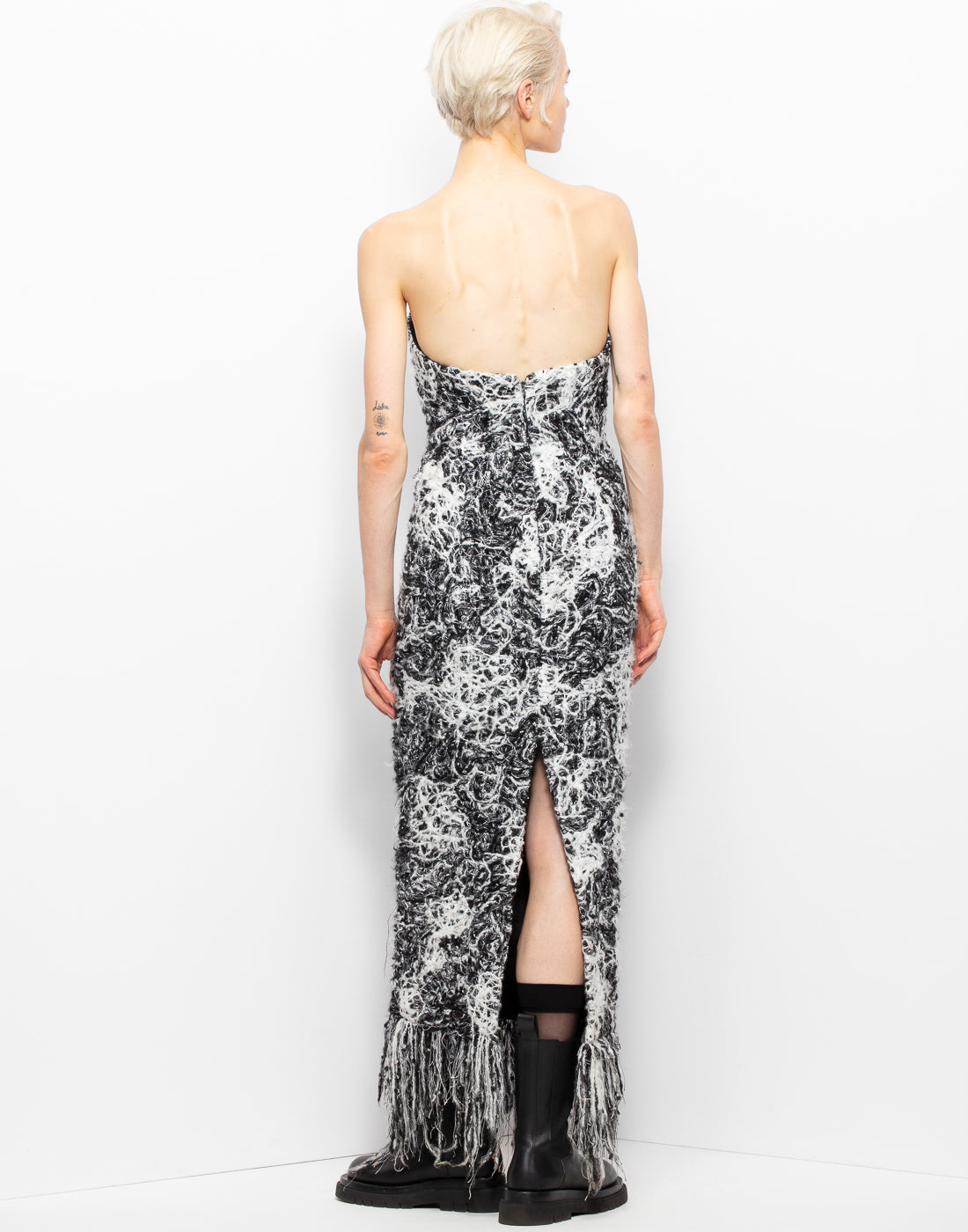 Gianfranco Ferrè Marbled Wool Corset Dress