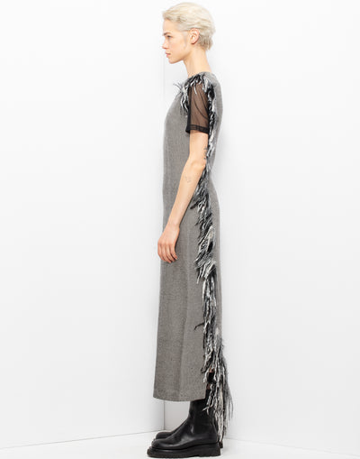 Ferrè Midi Dress With Fringe Detailing