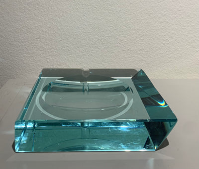 Classic Glass Ashtray in Aquamarine Colour