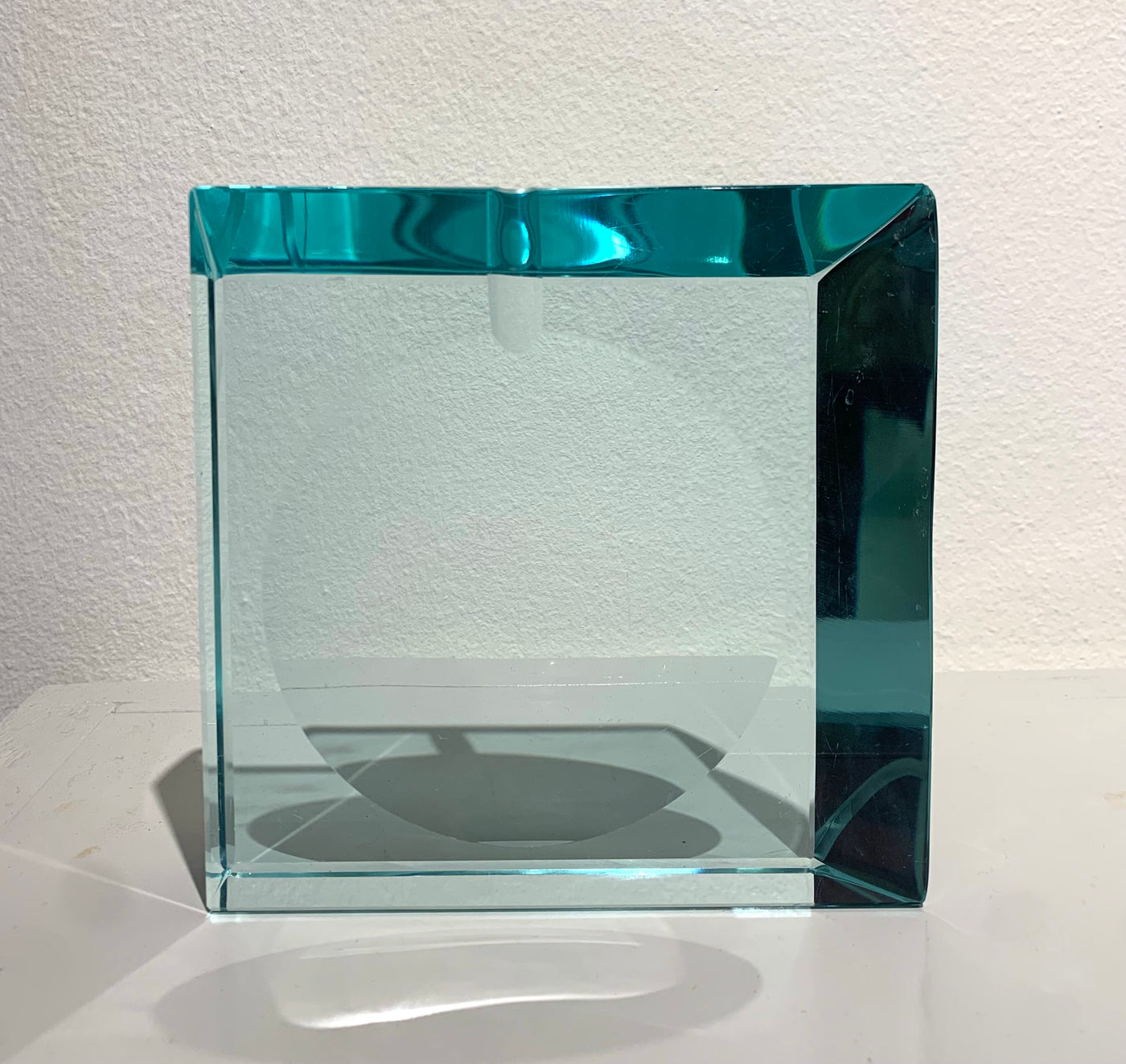 Classic Glass Ashtray in Aquamarine Colour