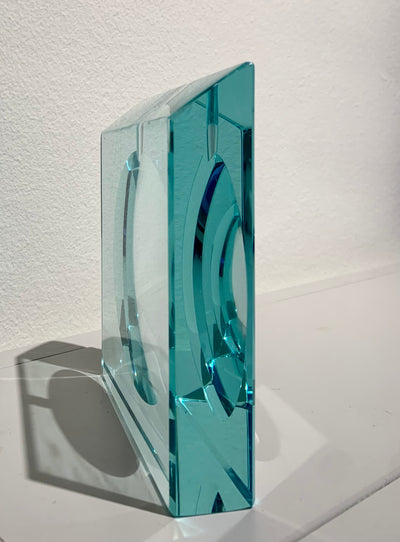 Classic Glass Ashtray in Aquamarine Colour