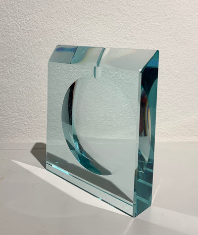 Classic Glass Ashtray in Aquamarine Colour