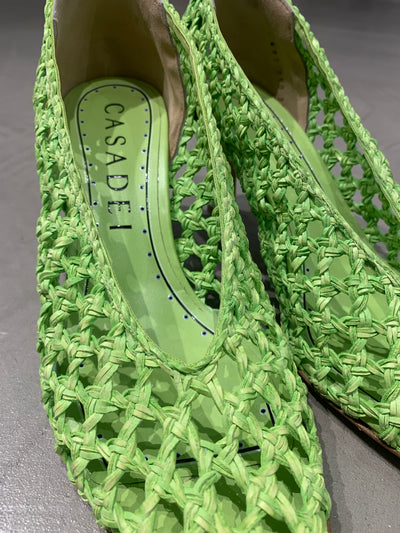 Casadei Acid Green Summer Pumps