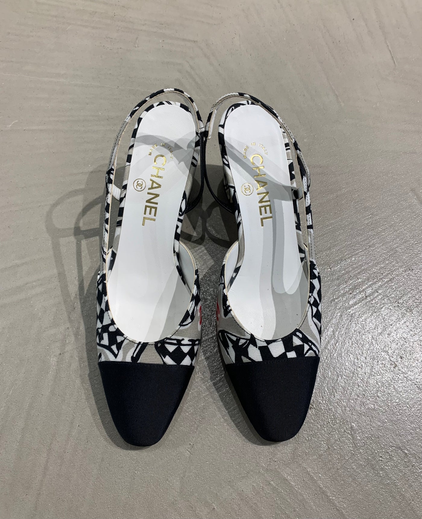 Beautiful Black & White Slingback by Chanel