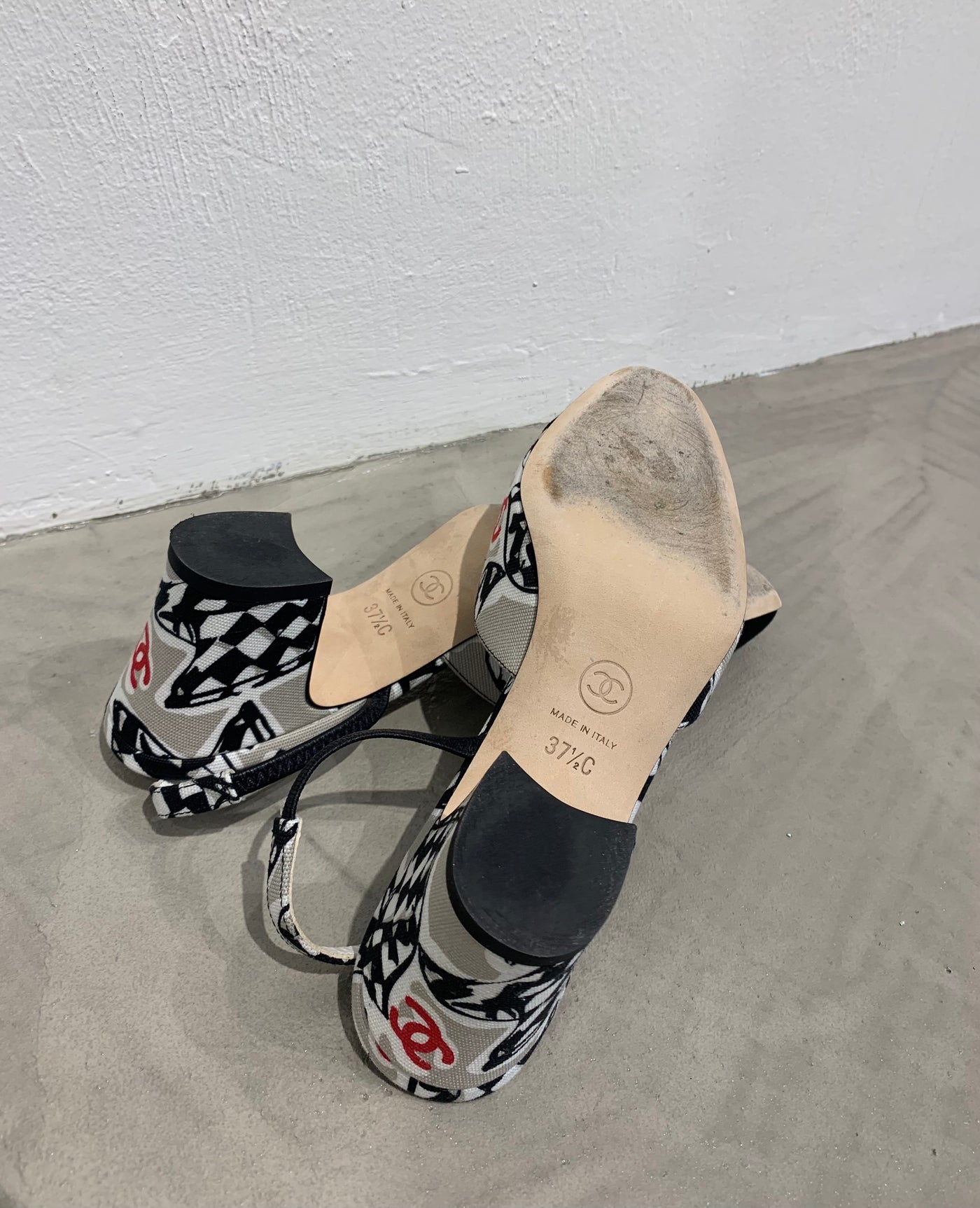 Beautiful Black & White Slingback by Chanel
