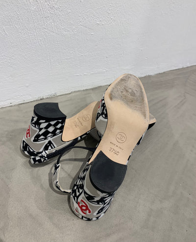 Beautiful Black & White Slingback by Chanel