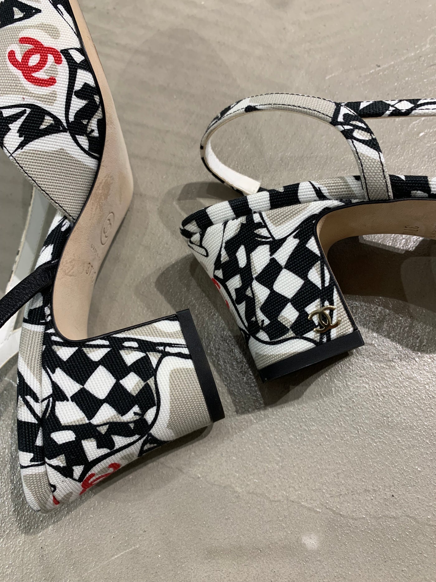 Beautiful Black & White Slingback by Chanel