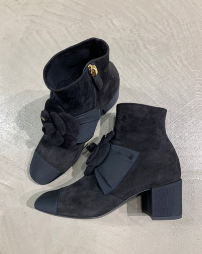 Chanel Black Suede Boots