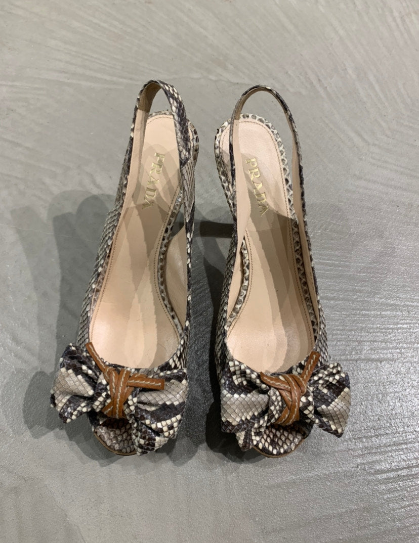 Python Leather Prada Platforms