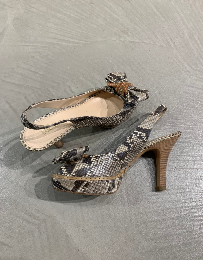 Python Leather Prada Platforms