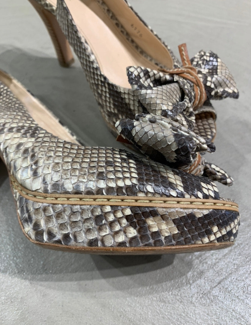 Python Leather Prada Platforms