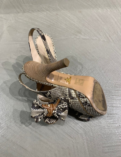 Python Leather Prada Platforms