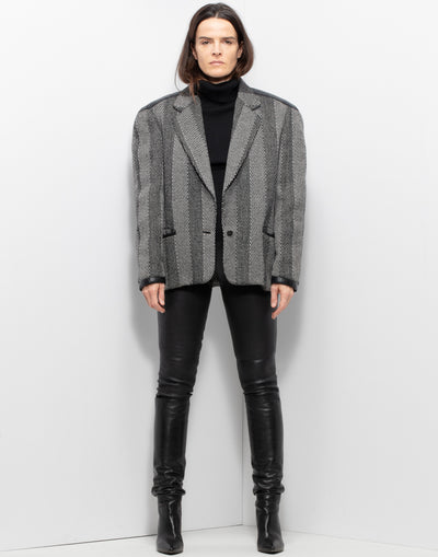 Genny Wide Shoulder Wool Blend Jacket