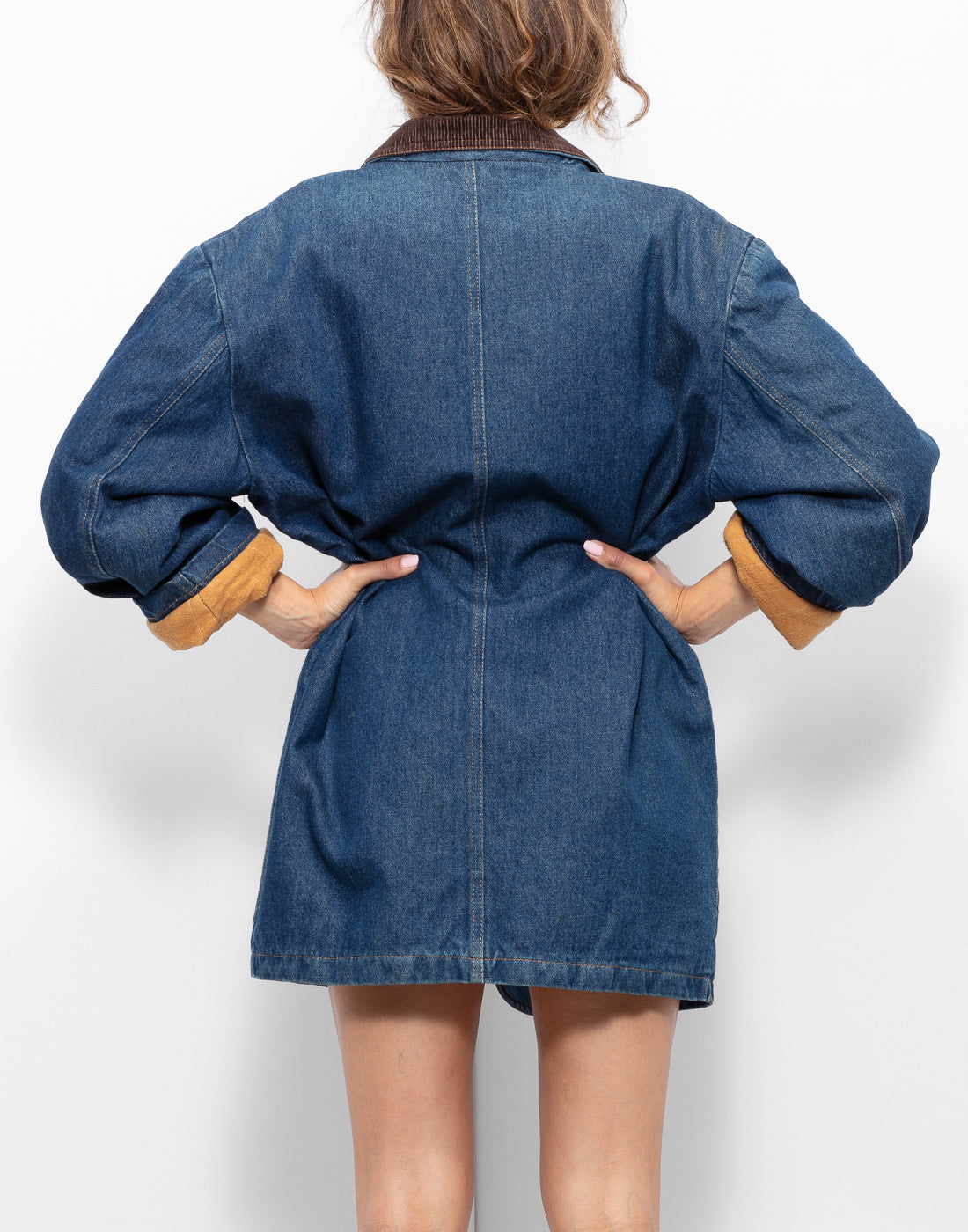 Kenzo jeans caban with contrasting velour collar