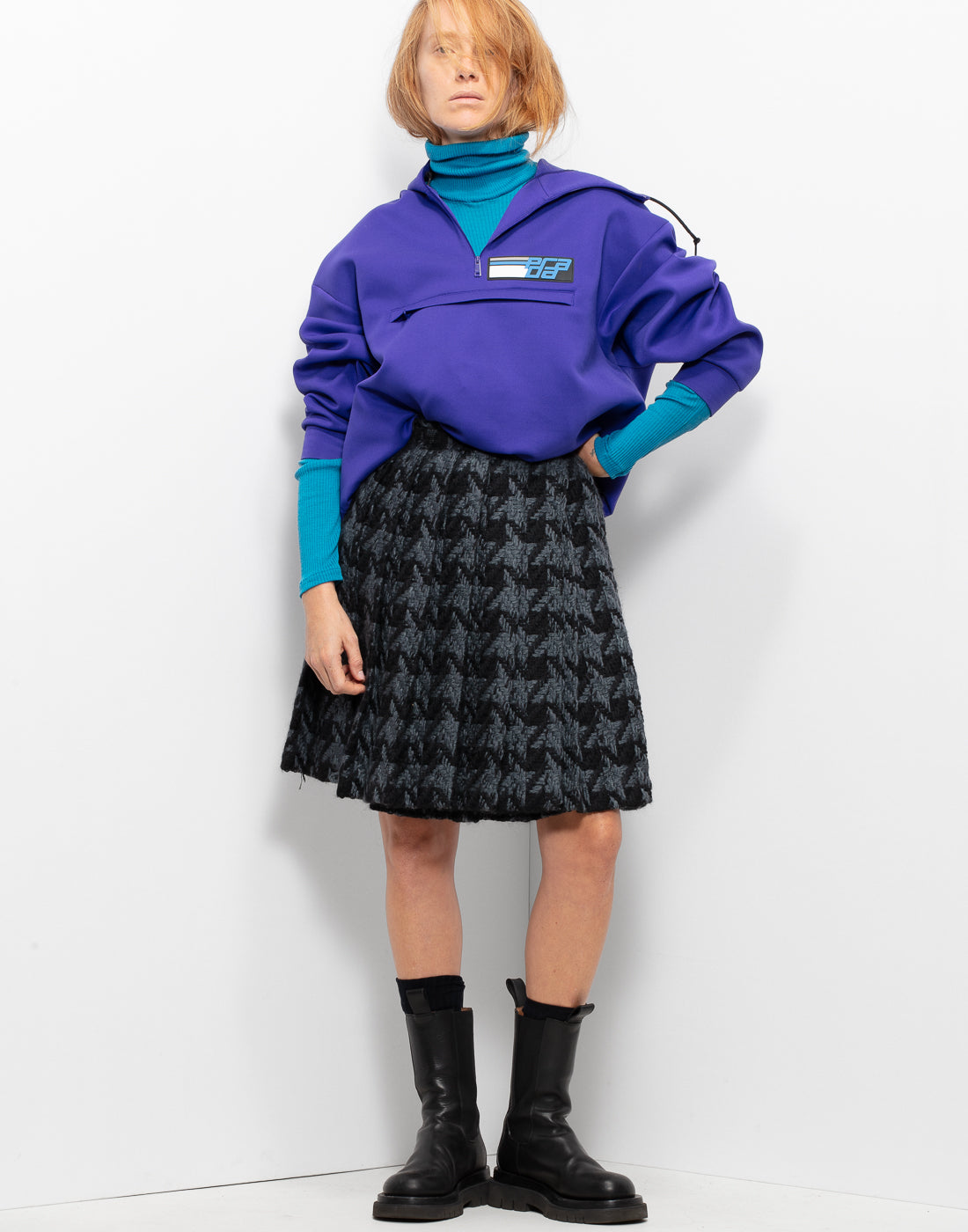 Prada Thick Wool Pleated Skirt