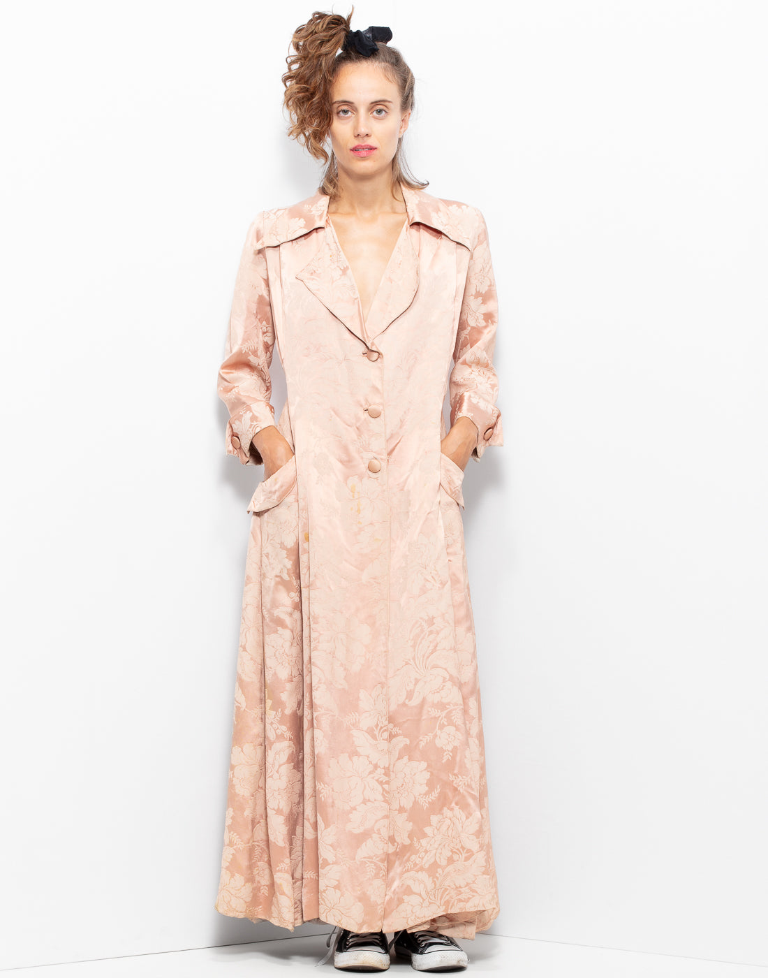 Rose Long Silk Gown