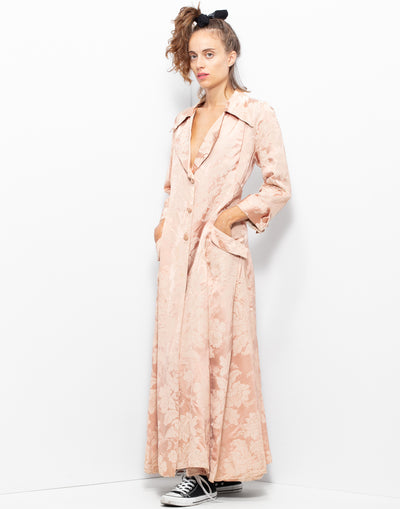 Rose Long Silk Gown