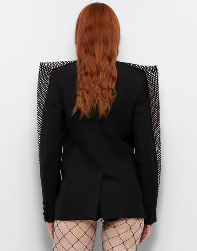 Gorgeous YSL Blazer With Statement Shoulders & Sparkly Little Stones