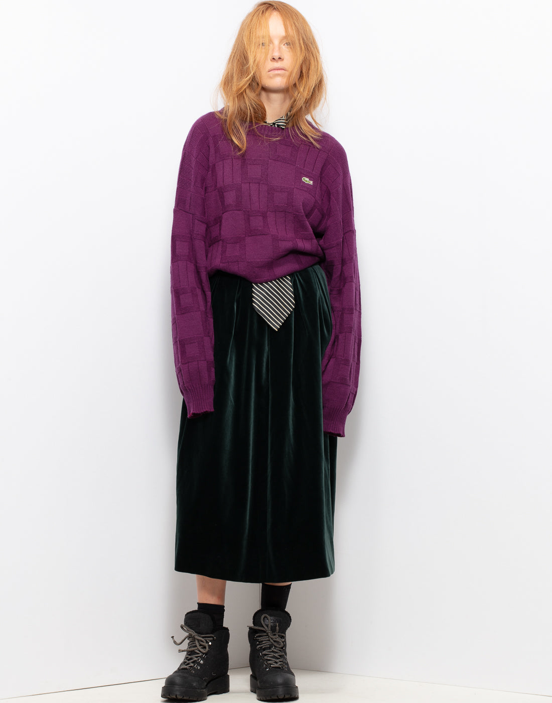 Ysl Forest Green Velvet Skirt