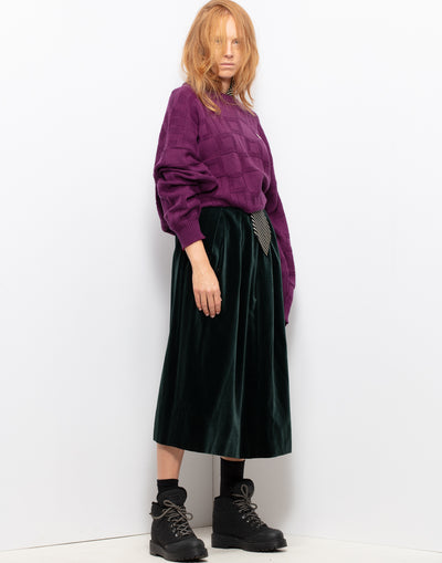 Ysl Forest Green Velvet Skirt