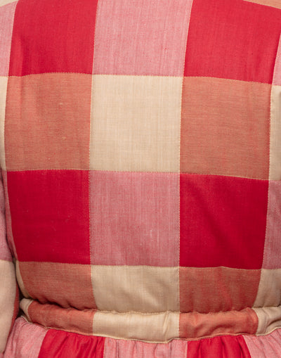 Beautiful 80's Valentino Red Checkered Coat