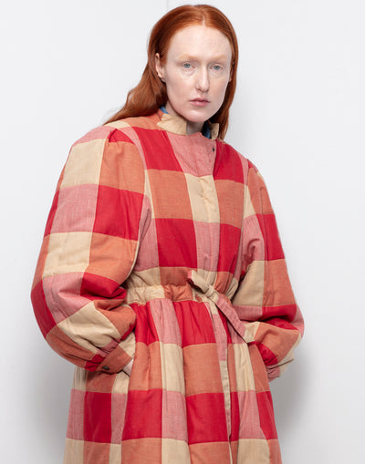 Beautiful 80's Valentino Red Checkered Coat