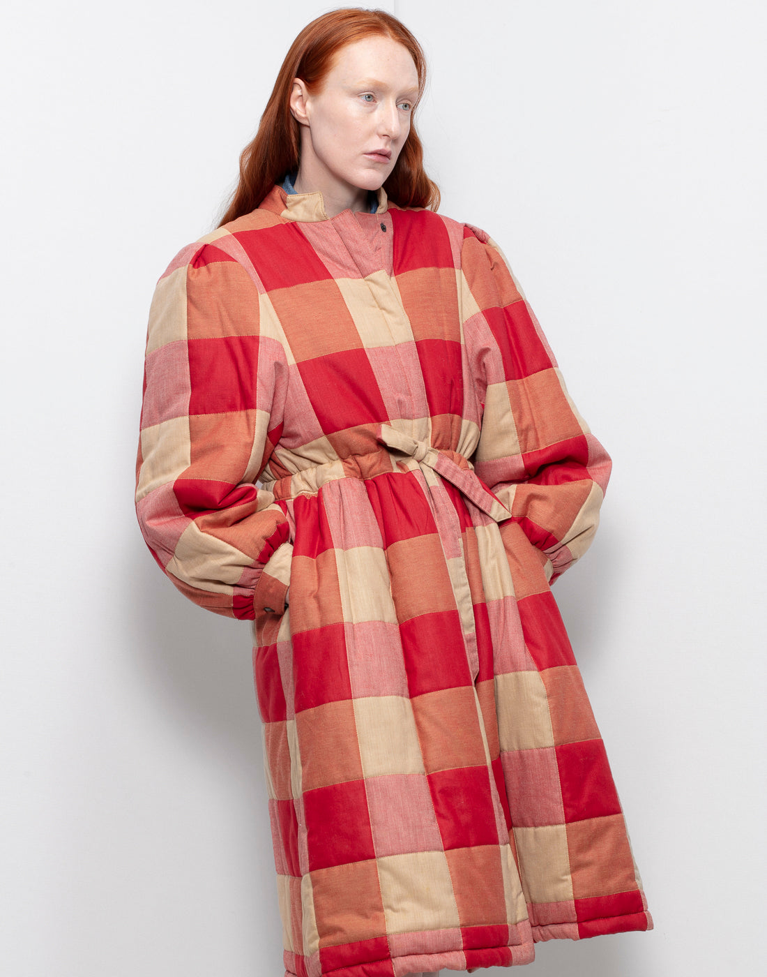 Beautiful 80's Valentino Red Checkered Coat