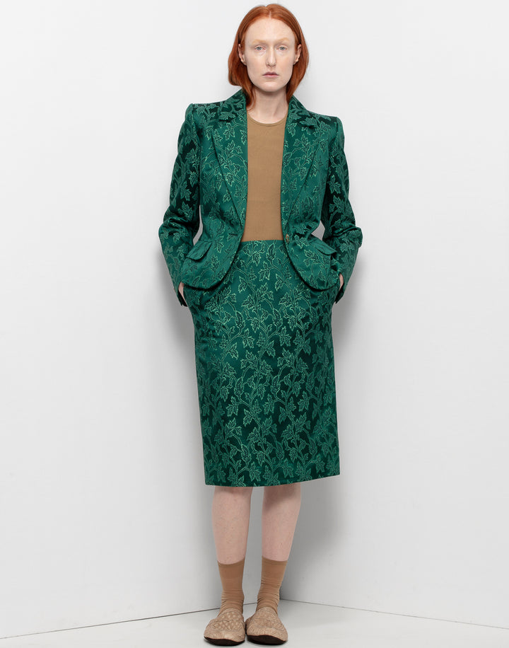 Beautiful YSL Rive Gauche Silk Skirt Suit In Forest Green – Frida