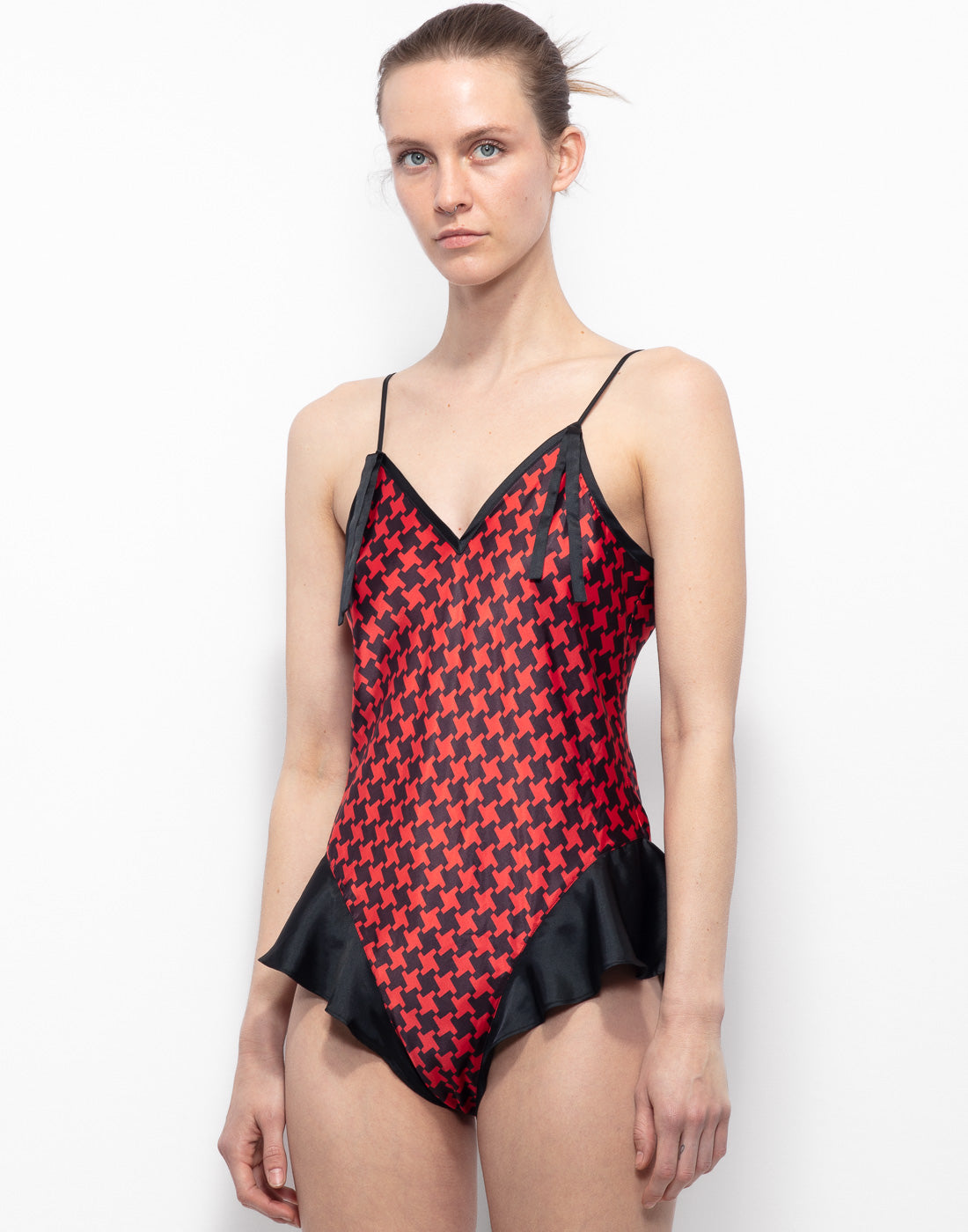 Yves Saint Laurent's body with pieds de poule print