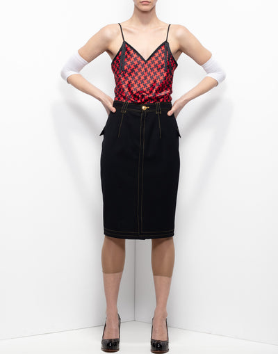 Yves Saint Laurent's body with pieds de poule print