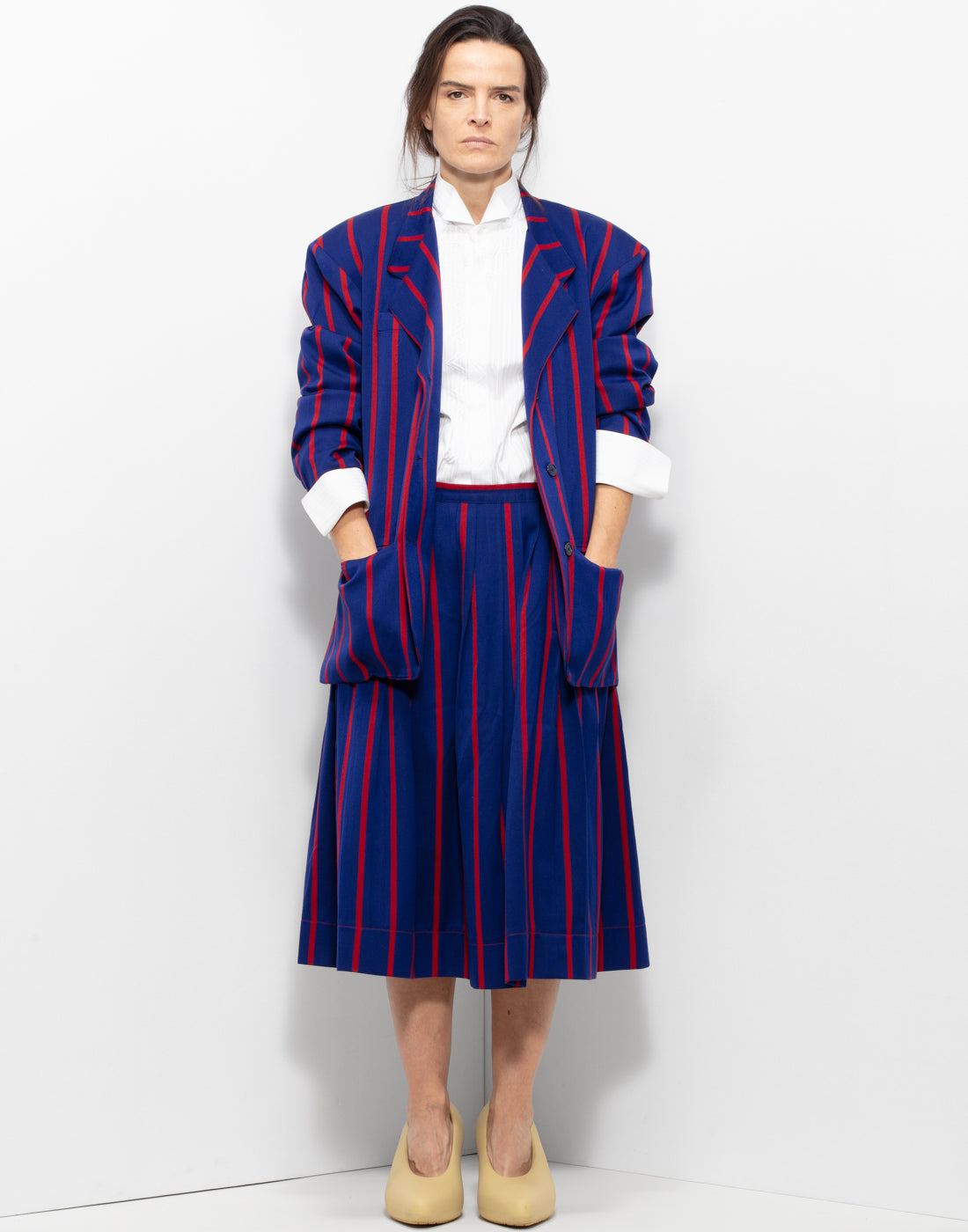 Funky Striped Skirt Suit