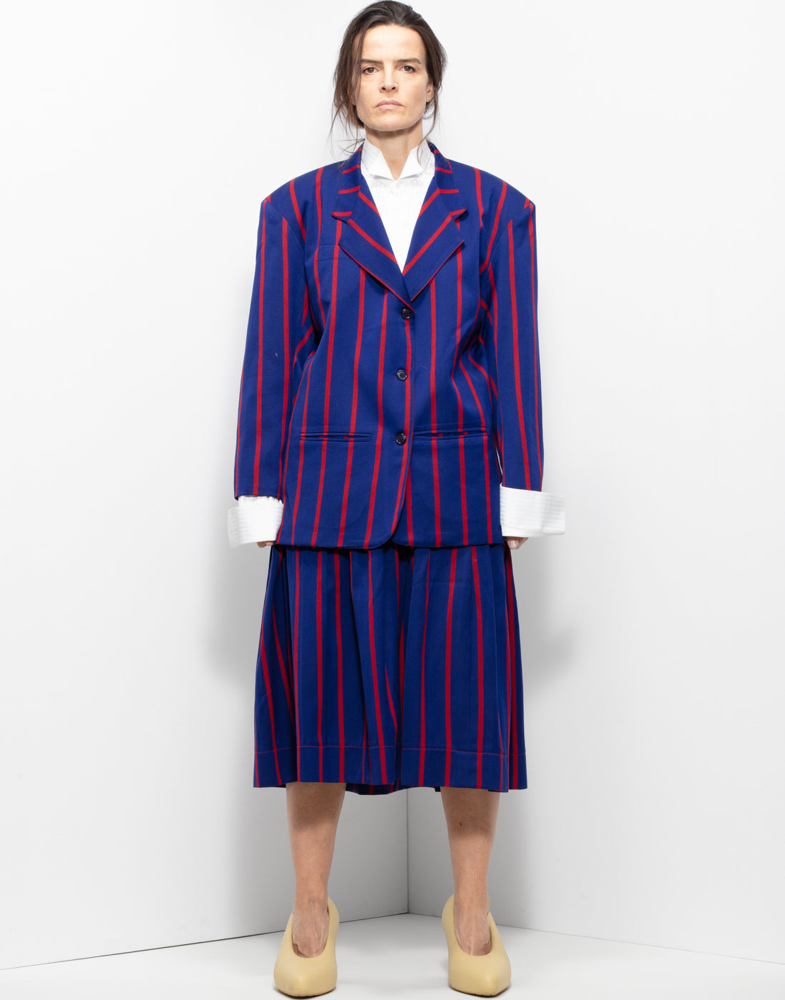 Funky Striped Skirt Suit