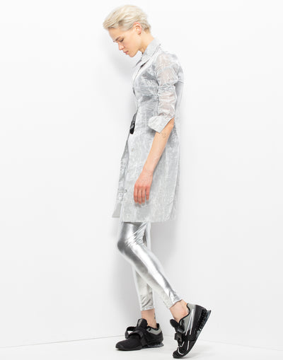 Silver Semi Sheer Blouse