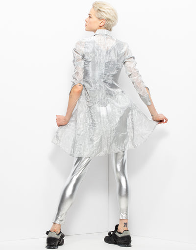 Silver Semi Sheer Blouse