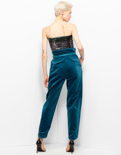 Gianni Versace High Waisted Velvet Trousers