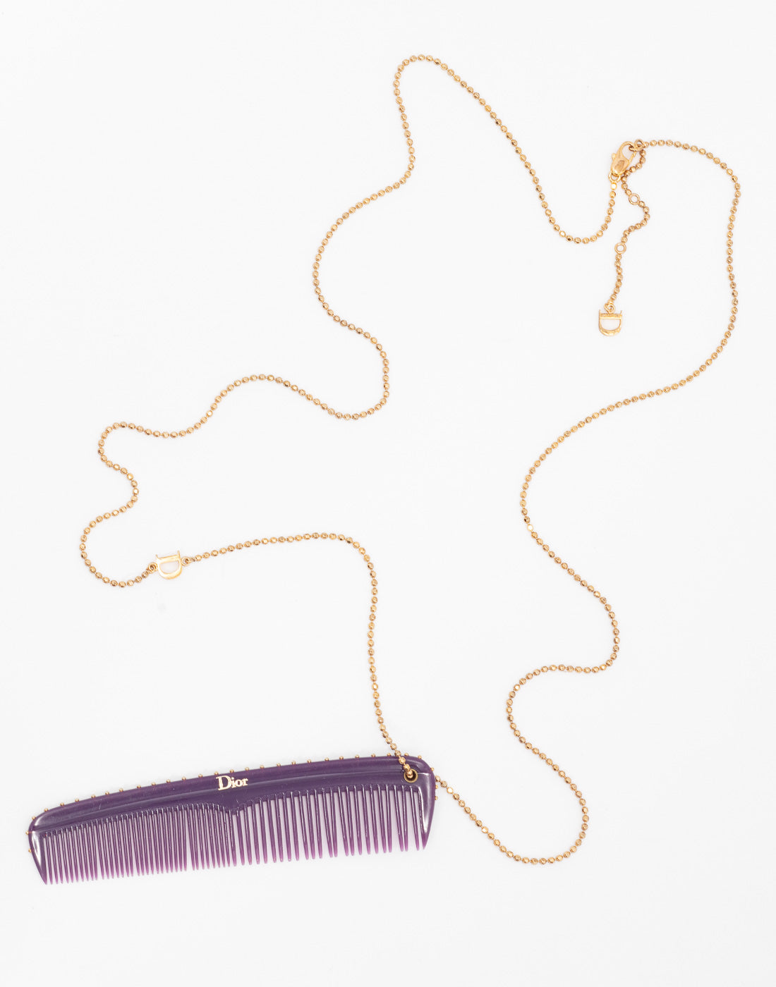 Christian Dior long chain with violet comb