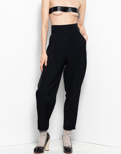 Vintage black sartorial trouser with beautiful detailing