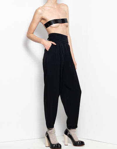 Vintage black sartorial trouser with beautiful detailing